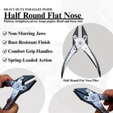 Artisan shaping wire with half round nose pliers